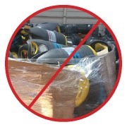 Shipping box is not intact, cylinders not stacked